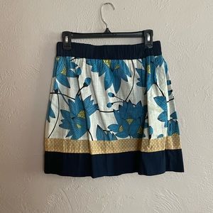 Floral Skirt with silky trim